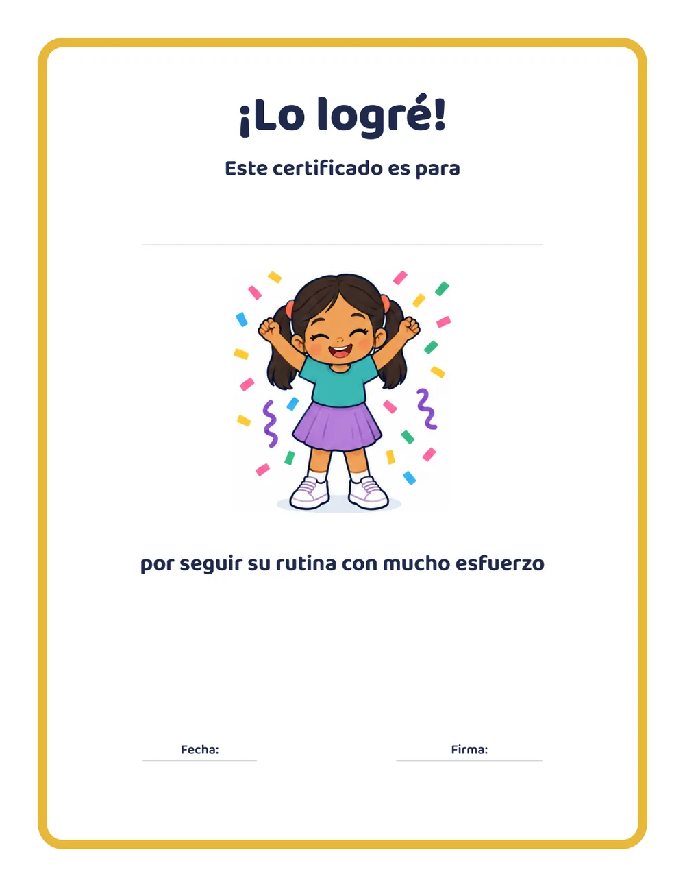 Certificado ¡Lo logré!